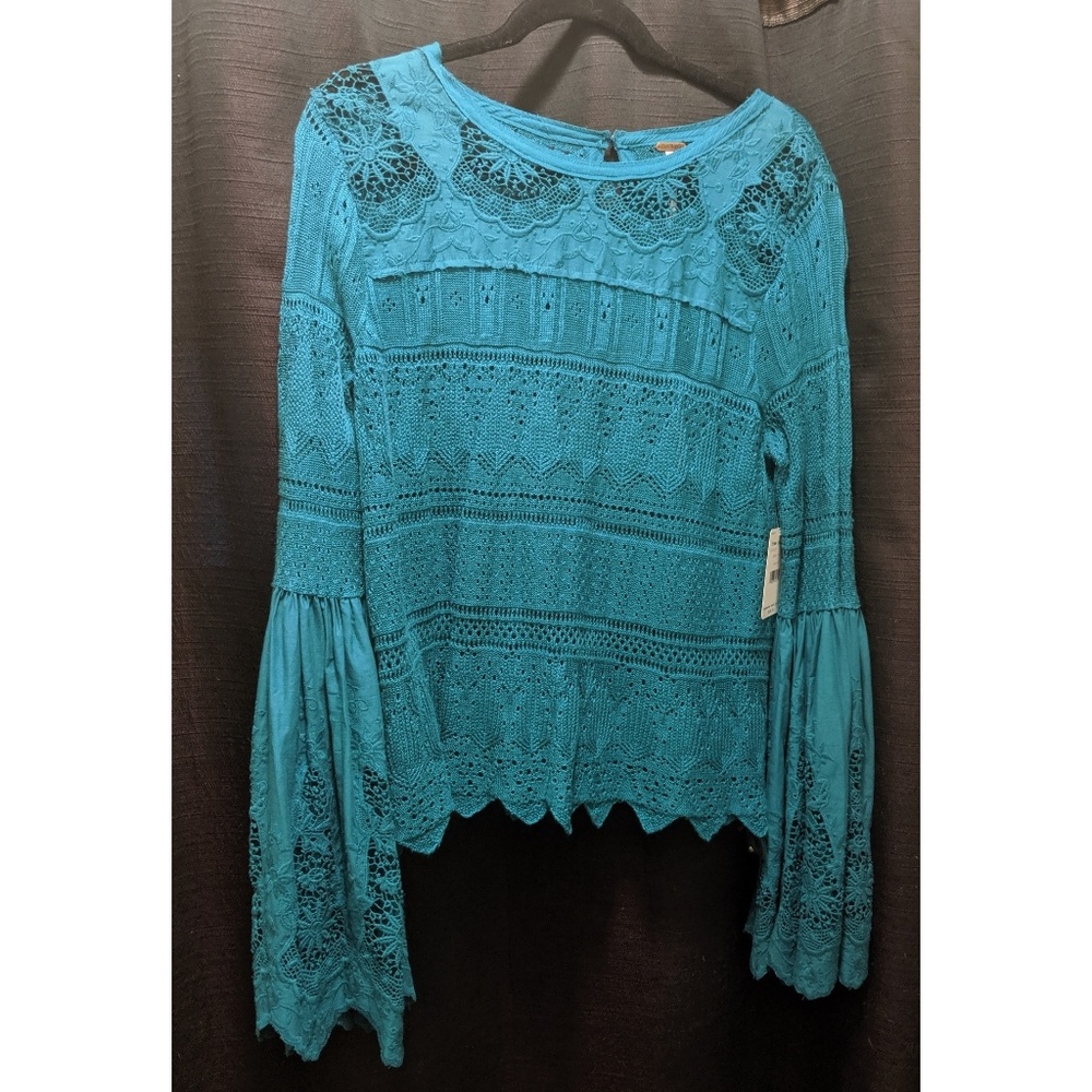 NWT Free People Turquoise Lace Top - Picture 3 of 6